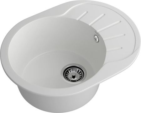 Кухонная мойка Granfest Rondo R-580L иней 60х45 цвет белый поверхность матовая
