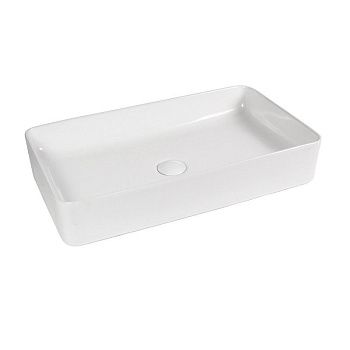 Раковина из сантехнического фарфора Bond Cube S54-620 60х40 накладная цвет белый без отверстий под смеситель
