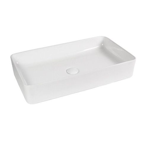 Раковина из сантехнического фарфора Bond Cube S54-620 60х40 накладная цвет белый без отверстий под смеситель