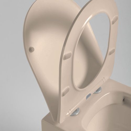 Унитаз подвесной Vincea Piatti VT1-11SMC коричневый с сиденьем микролифт безободковый душевой смыв - фото 2