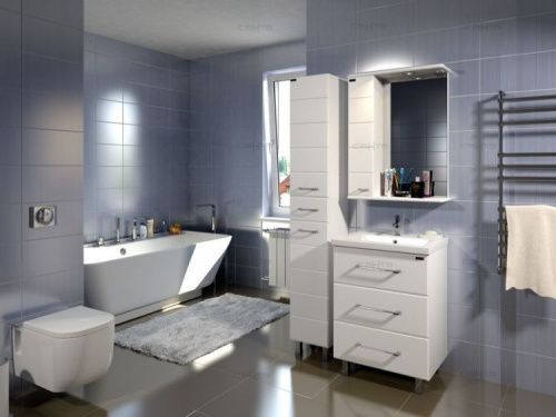 Шкаф-пенал СанТа Омега 507001 30х190 напольный цвет белый - фото 4