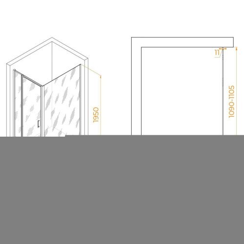 Душевой уголок RGW Passage 350807881-14 110х80 стекло прозрачное профиль черный без поддона - фото 2