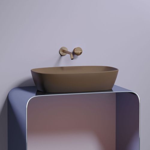 Раковина из сантехнического фарфора Ceramica Nova ELEMENT CN6049MDB 60х40 накладная цвет коричневый без отверстий под смеситель - фото 5