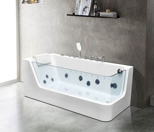 Ванна акриловая гидромассажная Cerutti SPA C-494-17L 170х80 пристенная асимметричная с ножками - фото 2