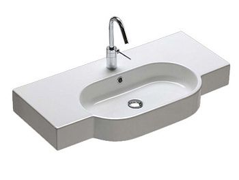 Раковина из сантехнического фаянса Hatria AREA YXA001 90х50 подвесная цвет белый