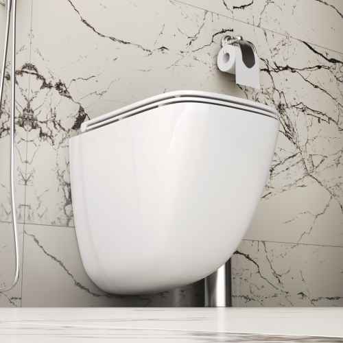 Унитаз подвесной Grossman Торнадо GR-4497SQC белый с сиденьем микролифт безободковый смыв торнадо - фото 5