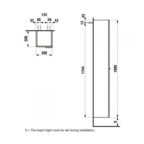 Шкаф-пенал Laufen Kartell 4.0815.1.033.635.1 30х180 - фото 2
