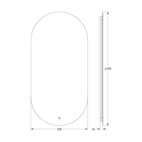 Зеркало с подсветкой Defesto OPTI DF 2914S 50х100 подвесное - фото 2