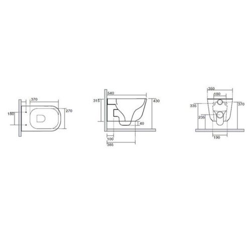 Чаша унитаза подвесная Kerasan Tribeca 511401 цвет белый без сиденья безободковая душевой смыв - фото 2