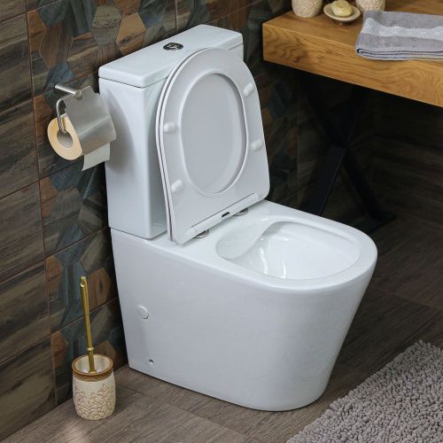 Унитаз напольный с бачком Melana MLN-310307 белый с сиденьем микролифт безободковый смыв торнадо - фото 3