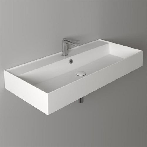 Раковина из сантехнического фаянса Simas Agile AG101 bi*1 100х50 подвесная цвет белый 1 отверстие под смеситель