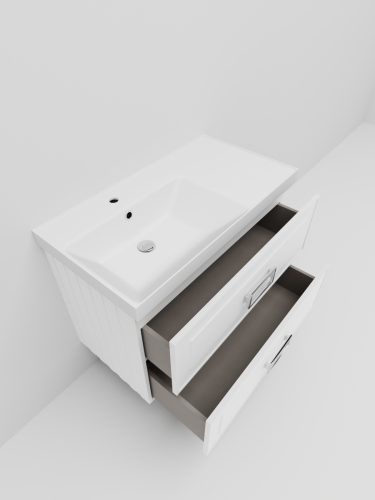 Тумба с раковиной La Fenice Cubo TWIN NFNC-01-CUB-B-90-2-3-90-2L 90х50 подвесная цвет белый - фото 5