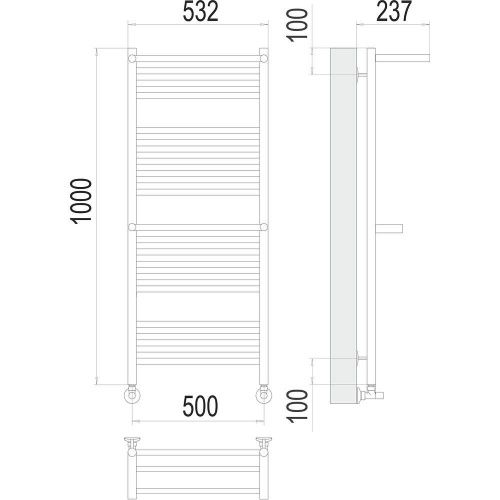 Полотенцесушитель водяной Terminus 4670078529237 55х100 хром - фото 3