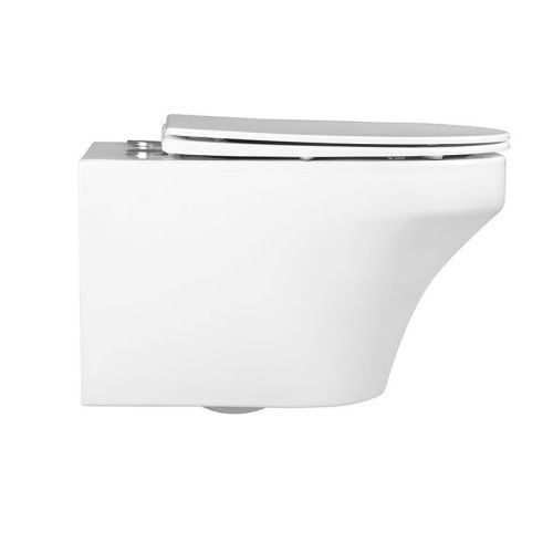 Унитаз подвесной CHARUS TORRE BIANCA EWC700-124W белый с сиденьем микролифт безободковый каскадный смыв - фото 2