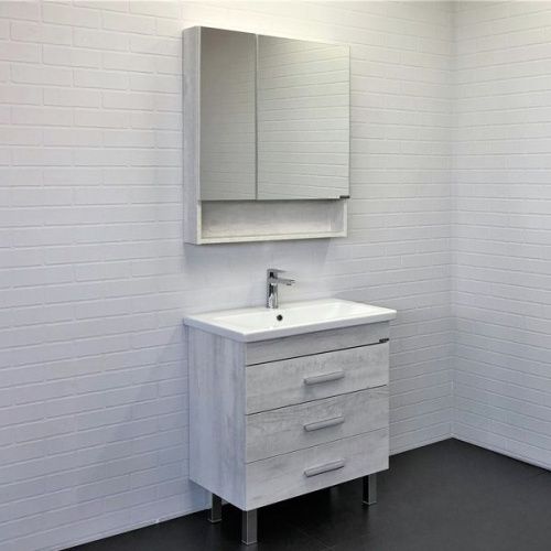 Тумба с раковиной Comforty Никосия 00-00005793CF 70х50 напольная цвет серый - фото 5