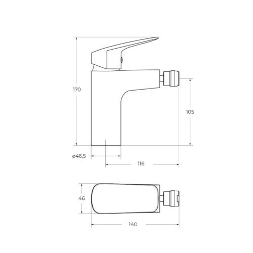 Смеситель BelBagno DUE DUE-BD-CRM-W0 на биде хром - фото 2