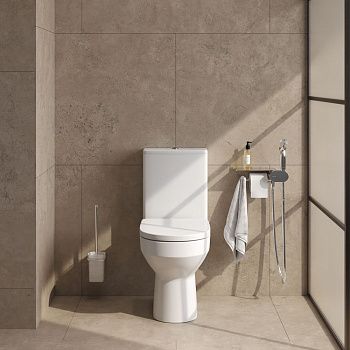 Унитаз напольный с бачком Am.Pm Spirit V2.0 CK70C1804W белый с сиденьем микролифт безободковый душевой смыв