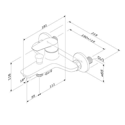 Смеситель для ванны и душа Am.Pm Joy F85E10000 настенный хром - фото 3