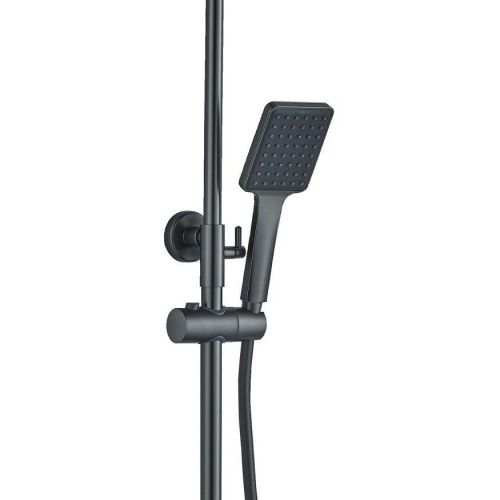 Душевая стойка Haiba HB24817-3 настенная цвет вороненая сталь - фото 4