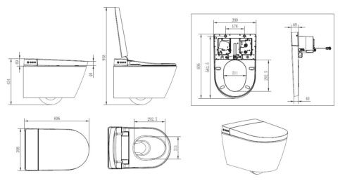 Чаша унитаза подвесная Creavit WQ Smart WQ320-11CB00E-0000 цвет белый без сиденья безободковая смыв торнадо - фото 2