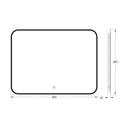 Зеркало с подсветкой Defesto AURA DF 2977SH 80х60 подвесное - фото 2