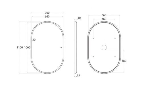 Зеркало с подсветкой Art&Max BARI AM-Bar-700-1100-DS-F-White 70х110 подвесное - фото 4