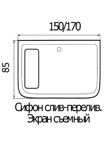 Ванна акриловая Wemor 10000005548 170х85 пристенная прямоугольная с каркасом - фото 2