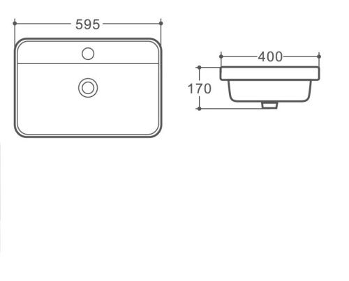 Раковина керамическая Art&Max AM6400 60х40 полувстраиваемая цвет белый - фото 2