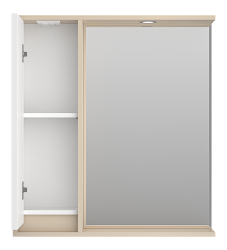 Зеркало-шкаф Brevita Balaton BAL-04075-03-01Л 70х80 подвесной цвет белый/бежевый - фото 3