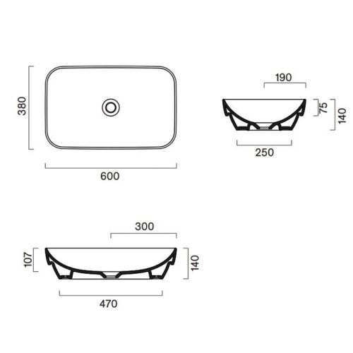Раковина керамическая Catalano Green 424600001 60 см встраиваемая цвет белый без отверстий под смеситель - фото 2