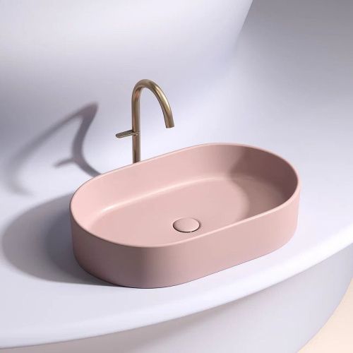 Раковина из сантехнического фарфора Ceramica Nova ELEMENT CN6048MP 60х40 накладная цвет розовый без отверстий под смеситель - фото 2
