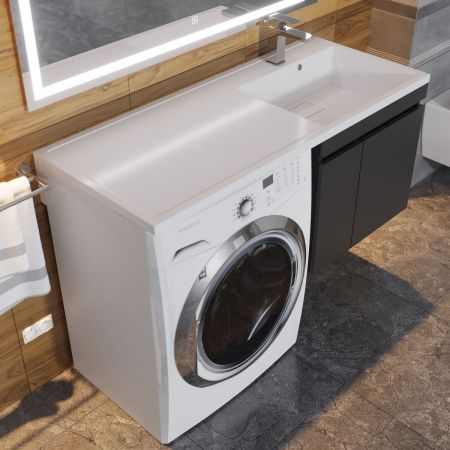 Раковина из литьевого мрамора Uperwood Magenta 2490000011 110х50 над стиральной машиной цвет белый