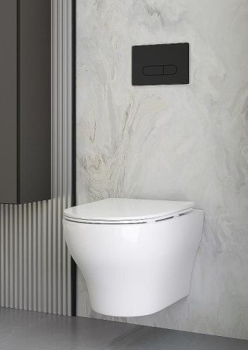 Унитаз подвесной Boheme Fiore 978-SET-2-MW цвет белый с сиденьем микролифт безободковый смыв торнадо - фото 2