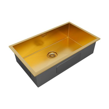 Кухонная мойка Paulmark GERBERG 74 UNI PM257444-BG 70х40 цвет золото поверхность брашированная