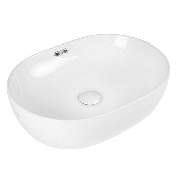 Раковина из сантехнического фарфора Bond Oval S65-490 50х40 накладная цвет белый без отверстий под смеситель