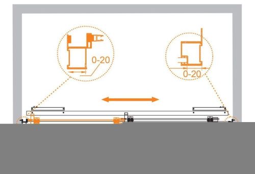 Душевая дверь Cezares LUX-SOFT LUX-SOFT-W-BF-1-120-C-Cr-IV 120х200 стекло прозрачное профиль хром - фото 3