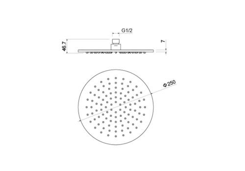 Верхний душ Aquatek AQ2077BGM 25х25 вороненая сталь - фото 2