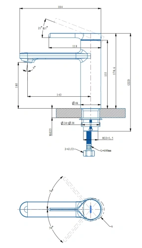 Смеситель Arrow N11M6071CP на раковину хром - фото 2