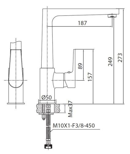 Смеситель для кухни Creavit SR8500S на мойку черный - фото 2