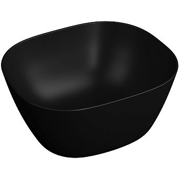 Раковина из сантехнического фарфора Vitra Plural 7811B483-0016 50х40 накладная цвет черный без отверстий под смеситель