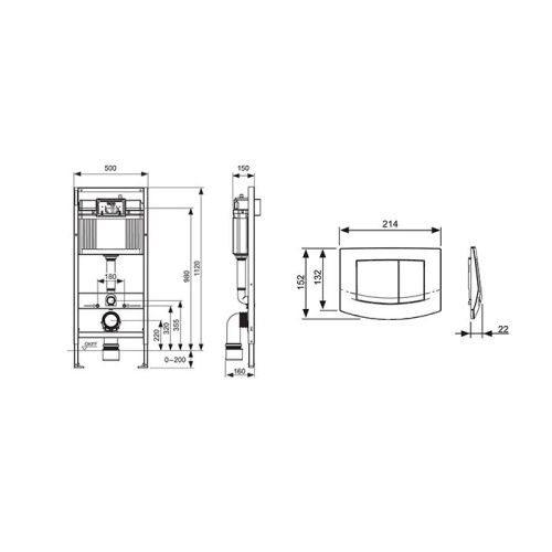Комплект 4 в 1: инсталляция для унитаза с панелью смыва, креплениями, звукоизолирующей прокладкой Tece TECEbase K440200 - фото 2