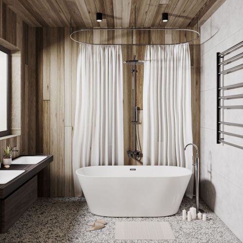 Ванна акриловая Grossman Forta GR-1503 170х75 отдельностоящая овальная с каркасом - фото 4