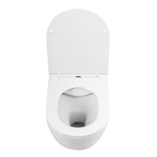 Унитаз подвесной Art&Max Sanremo AM026CHR/SC белый с сиденьем микролифт каскадный смыв - фото 4