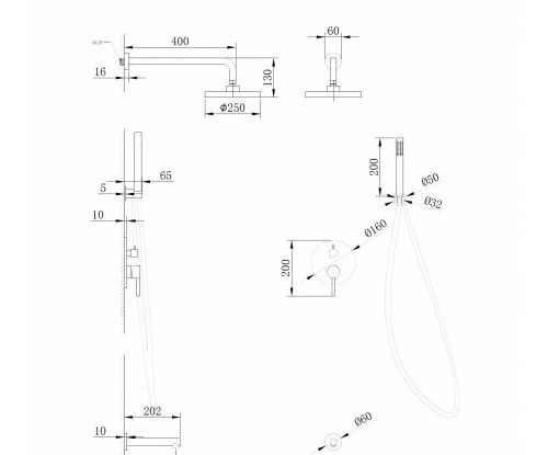 Душевая система Abber AF8817NG встраиваемая в стену цвет серый - фото 3
