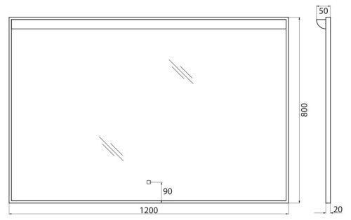 Зеркало с подсветкой BelBagno Uno SPC-UNO-1200-800-TCH 120х80 подвесное - фото 5