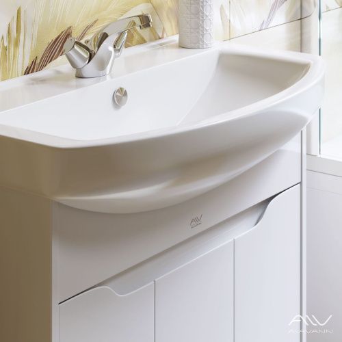 Тумба с раковиной Alavann Crystal ALV0953000 70х40 напольная цвет белый - фото 4