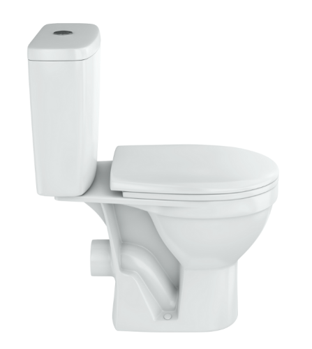 Унитаз-компакт напольный с бачком Rosa Рим Вн УнкБ03 белый с сиденьем микролифт каскадный смыв - фото 2