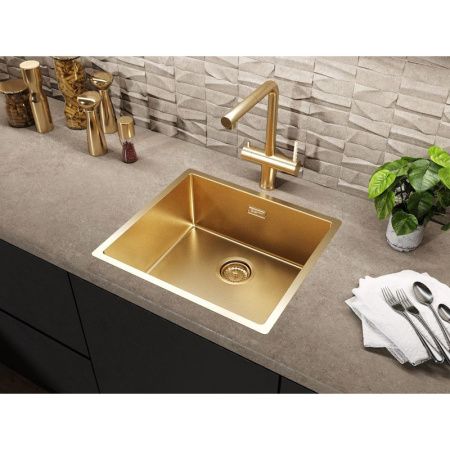 Кухонная мойка Grandex Aqua 5010861 50х45 цвет золото поверхность матовая