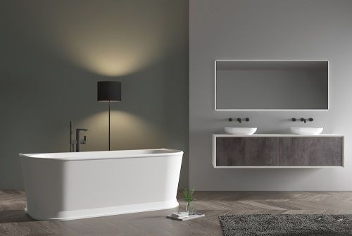 Ванна акриловая Abber AB9276 170х80 пристенная овальная с каркасом - фото 3