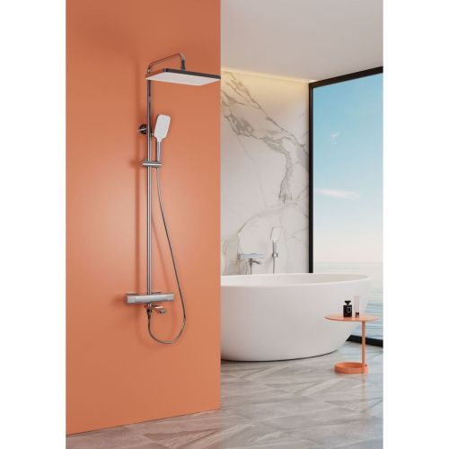 Душевая стойка Raglo R01 R01.26 настенная цвет хром с термостатом - фото 3